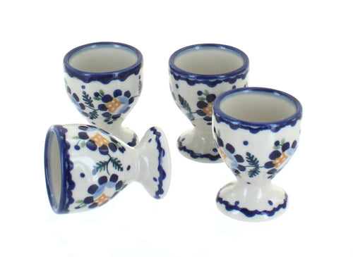 Polish Pottery Sunflower Egg Cup Set