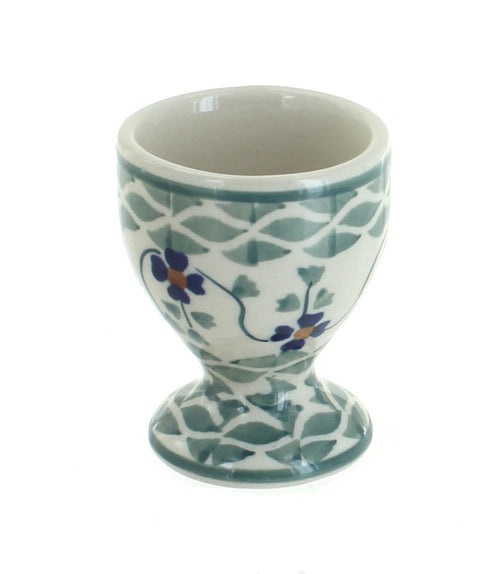 Polish Pottery Sage Floral Egg Cup