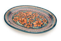 Jungle Flower Large Serving Platter Polish Pottery