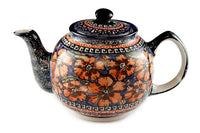 Jungle Flower Medium Teapot Polish Pottery