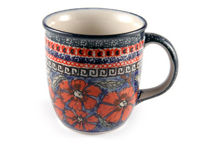 Jungle Flower Plain Coffee Mug Polish Pottery