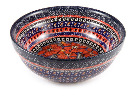 Jungle Flower Cereal/Soup Bowl Polish Pottery