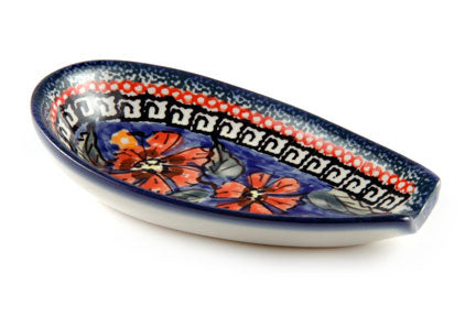 Jungle Flower Small Spoon Rest Polish Pottery