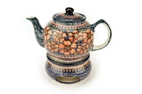 Jungle Flower Teapot with Warmer Polish Pottery