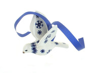 Polish Pottery Snow Flurry Dove Ornament