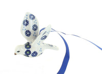 Polish Pottery Festive Fir Dove Ornament