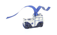 Polish Pottery Snow Flurry Deco Auto Ornament