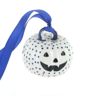 Polish Pottery Small Dots Pumpkin Ornament