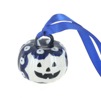 Polish Pottery Dots Pumpkin Ornament