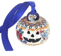 Polish Pottery Red Daisy Pumpkin Ornament