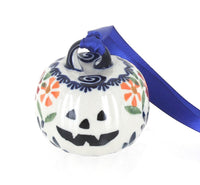 Polish Pottery Garden Bouquet Pumpkin Ornament