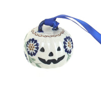 Polish Pottery Peach Blossom Pumpkin Ornament