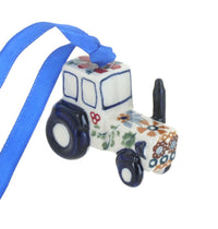 Polish Pottery Red Daisy Tractor Ornament