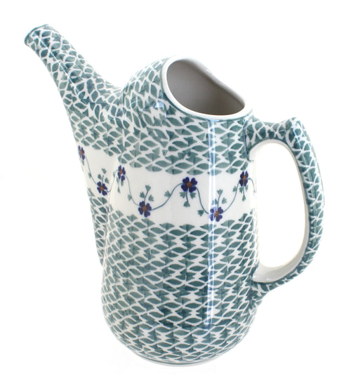 Polish Pottery Sage Floral Watering Can