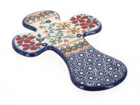 Polish Pottery Red Daisy Cross