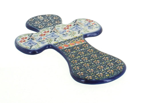 Polish Pottery Periwinkle Cross