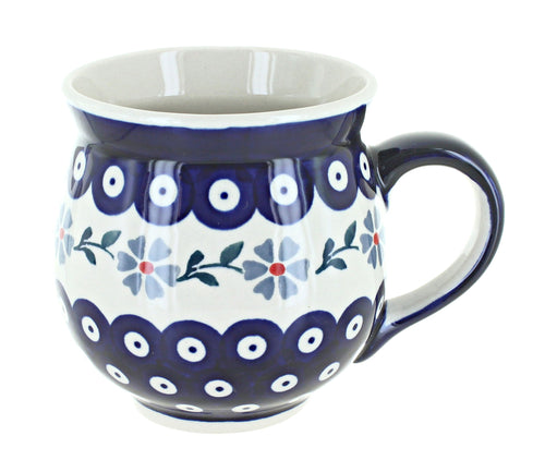 Polish Pottery Blue Violet Large Bubble Mug