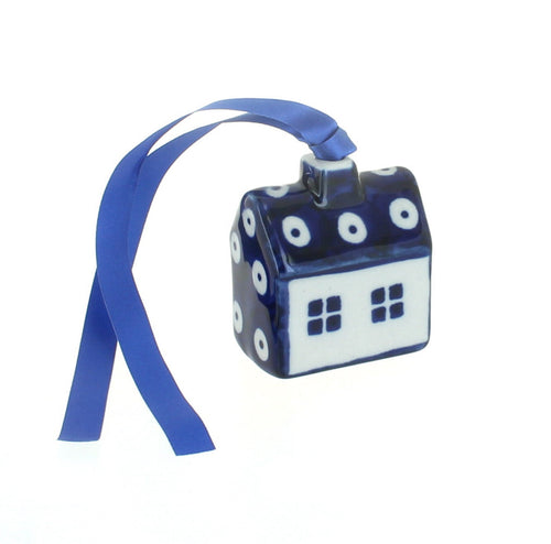 Polish Pottery Dots Cabin Ornament