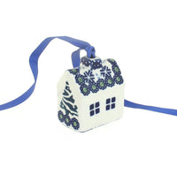 Polish Pottery Festive Fir Cabin Ornament