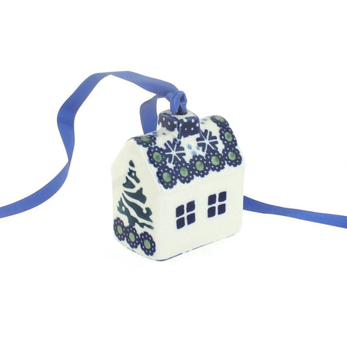 Polish Pottery Festive Fir Cabin Ornament