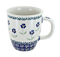 Polish Pottery Blue Daisy Coffee Mug