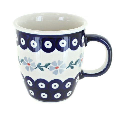 Polish Pottery Blue Violet Coffee Mug