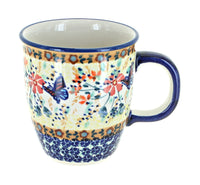 Polish Pottery Blue Butterfly Coffee Mug