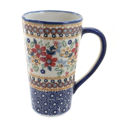 Polish Pottery Red Daisy Large Coffee Mug