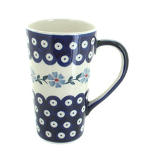 Polish Pottery Blue Violet Large Coffee Mug