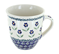 Polish Pottery Blue Daisy Breakfast Mug