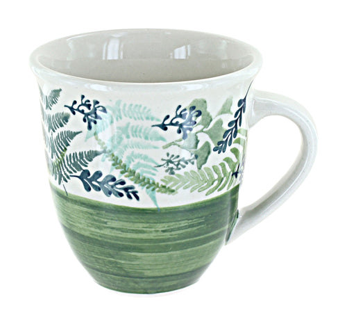 Polish Pottery Floating Fern Breakfast Mug