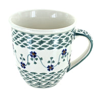 Polish Pottery Sage Floral Breakfast Mug