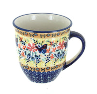 Polish Pottery Blue Butterfly Breakfast Mug