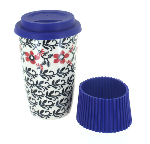 Polish Pottery Scarlett Ivy Travel Coffee Mug