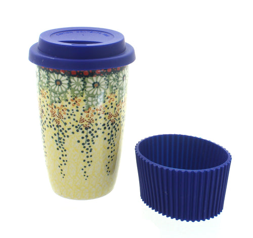 Polish Pottery Sunshine Grotto Travel Coffee Mug