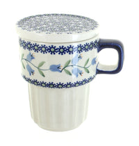 Polish Pottery Tulip Large Mug with Lid
