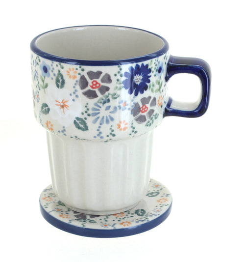 Carnival Large Mug with Lid Polish Pottery