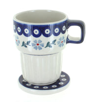 Blue Violet Large Mug with Lid Polish Pottery