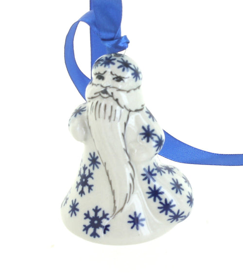 Polish Pottery Snow Flurry Father Christmas Ornament
