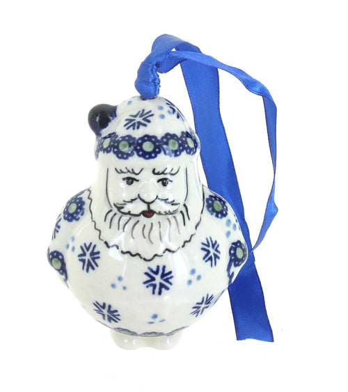 Polish Pottery Festive Fir Santa Ornament