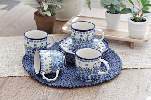 Kalina 4 Piece Mug Set Polish Pottery