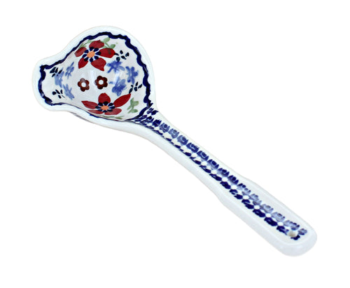Polish Pottery Red Poppy Gravy Ladle