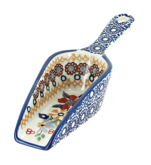 Polish Pottery Red Daisy Scoop