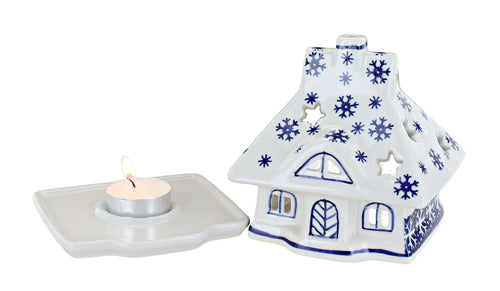 Snow Flurry House Luminary Polish Pottery