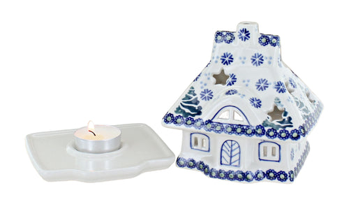 Festive Fir House Luminary Polish Pottery