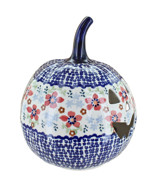 Red Poppy Small Pumpkin Polish Pottery