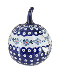 Blue Violet Small Pumpkin Luminary Polish Pottery