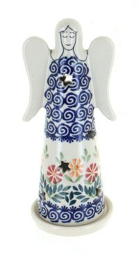 Polish Pottery Garden Bouquet Large Angel Luminary