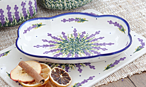 Lavender Fields Scallop Dish Polish Pottery