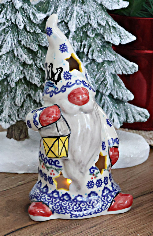 Arctic Holidays Gnome Luminary Polish Pottery